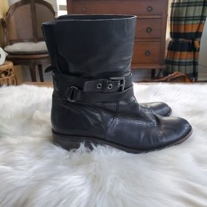 Coach Leather Jesika Mid Calf Moto Boot